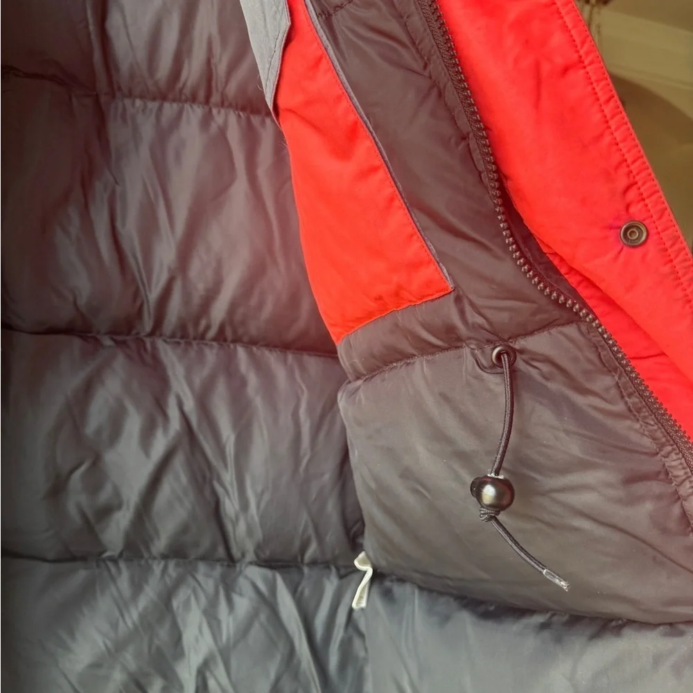 Vintage Pacific Trail Men's Black and Neon Orange Puffer Jacket